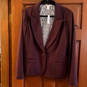 White House Black Market Women's Burgundy Blazer size 14 New With Tags